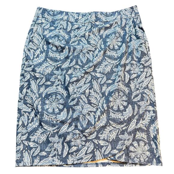 RipSkirt Hawaii Navy White Floral Wrap Skirt Women Sz‎ XL Knee Length 3 EUC - Picture 1 of 8